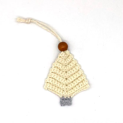 Cream Crochet Tree Ornament