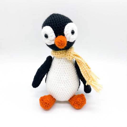 Crochet Penguin - Yellow Scarf
