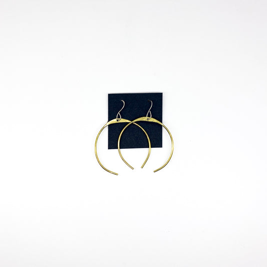 Semi Circle Earrings - Brass