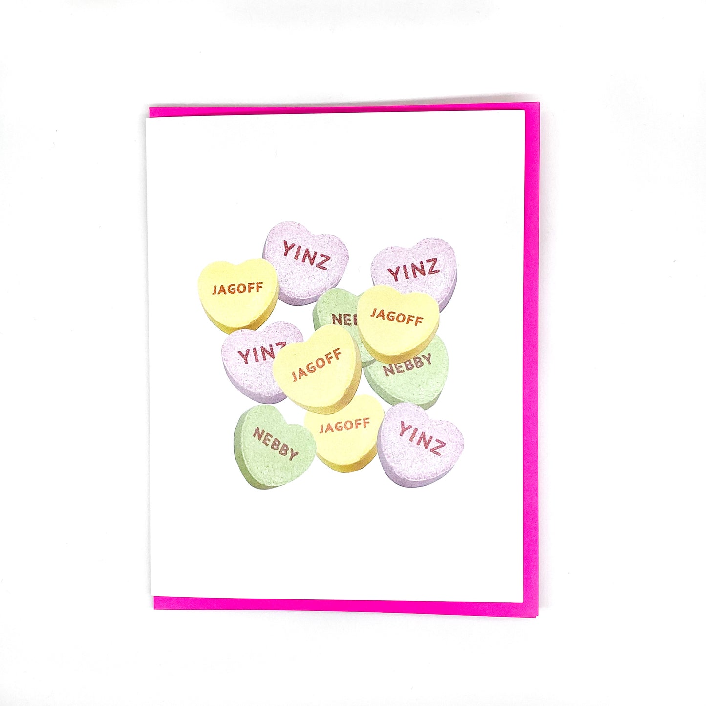 Pittsburghese Conversation Hearts Card
