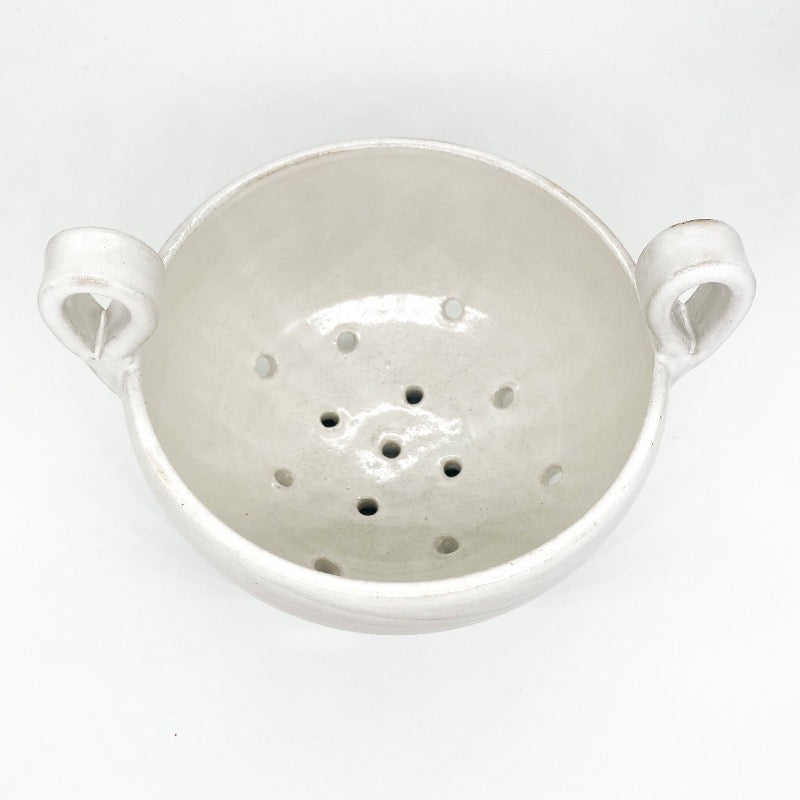 Berry Strainer - White Glaze