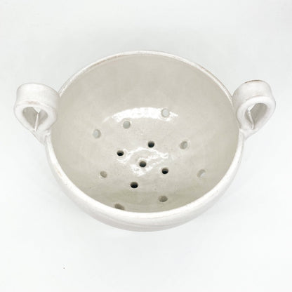 Berry Strainer - White Glaze