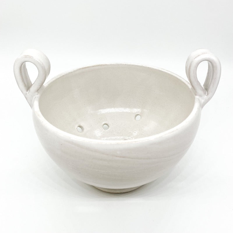 Berry Strainer - White Glaze