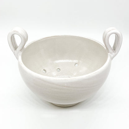 Berry Strainer - White Glaze