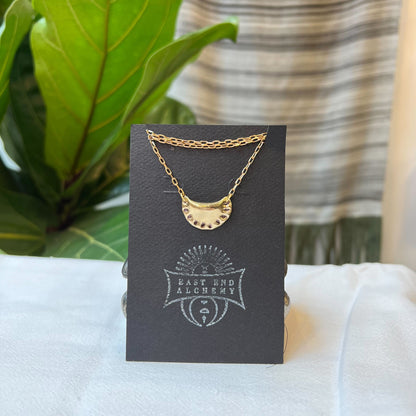 Pierogi Necklace- Brass