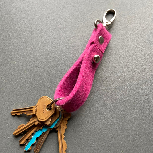 Pink Felt Key Chain