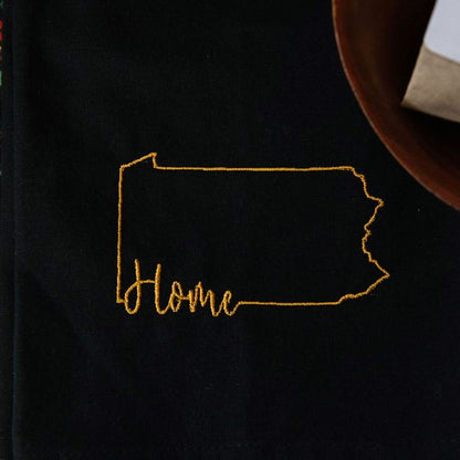 Home Tea Towel - Black and Gold