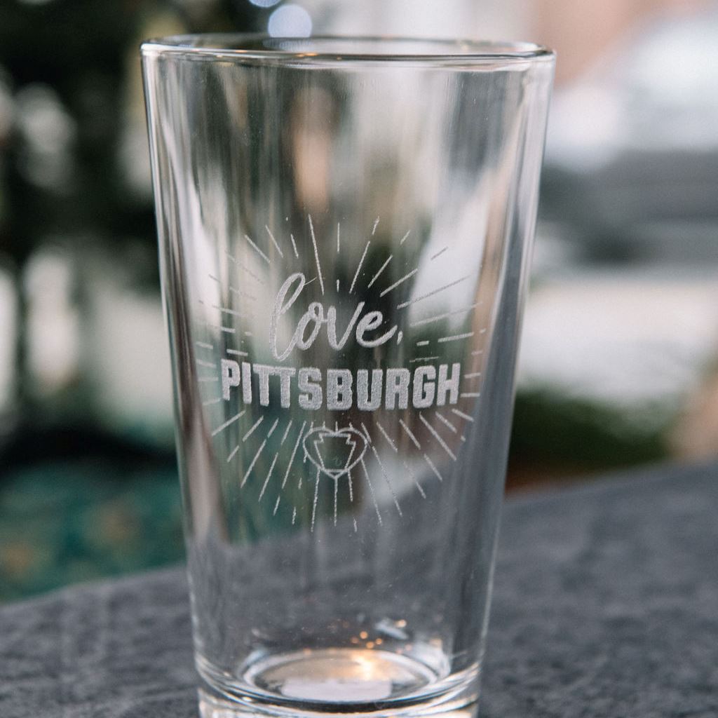 love, Pittsburgh Pint Glass